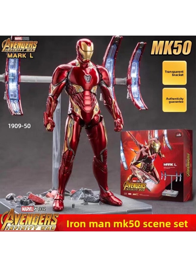 Marvel MK50 Iron Man Spider-Man Avengers Illuminated Joint Action Figure Big Hand Ornaments